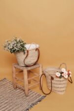 👜 Resort Basket Bag – Handmade Moroccan Palm Tote with Leather Straps - Image 2