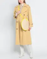 👜 Round Raffia & Leather Bag – Two-Tone Handcrafted Design - Image 3