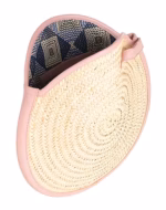 👜 Round Raffia & Leather Bag – Two-Tone Handcrafted Design - Image 3