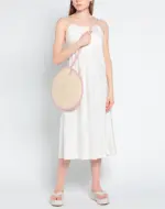 👜 Round Raffia & Leather Bag – Two-Tone Handcrafted Design - Image 4