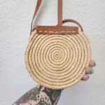 👜 Unique Handmade Moroccan Round Leather & Raffia Satchel – Tooled Boho Purse from Essaouira - Image 10