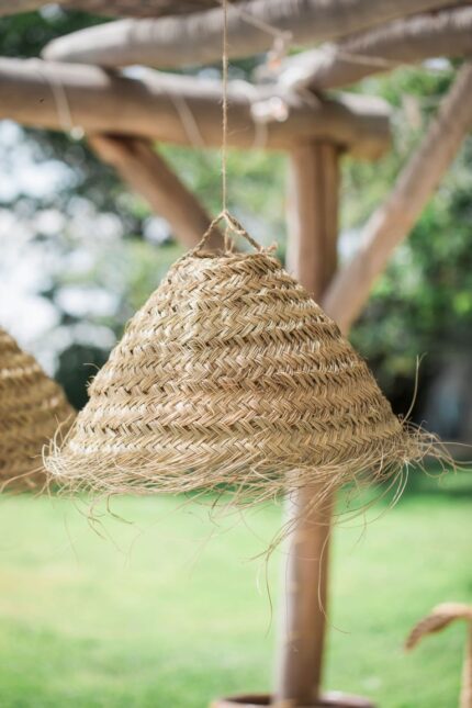 💡 Beldi Pendant Light – Small Dome | Handmade Moroccan Natural Raffia Ceiling Lamp