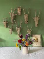 🦌 Mini Woven Animal Head – Stag | Handcrafted Moroccan Wall Décor - Image 2