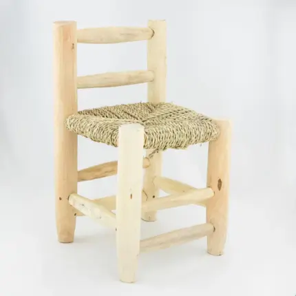 🪑 Children’s Chair – Matilda | Handwoven Palm Leaf & Eucalyptus Wood