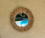 🪞 Round Natural Fiber Mirror – 44 cm | Handmade Woven Straw Wall Mirror