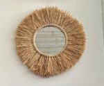 🪞 Round Natural Fiber Mirror – 44 cm | Handmade Woven Straw Wall Mirror - Image 2