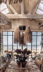 Waikiki Beach Lampshade – Natural Raffia Palm Leaf Tropical Pendant - Image 5