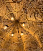 Royal Whipped Lampshade XXL – Handwoven Rattan Statement Pendant Light - Image 5