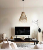 Casablanca Conical Lampshade Ajouré – Handwoven Moroccan Esparto Grass Pendant - Image 11