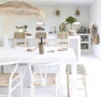 Moroccan Straw Lampshade – Natural Palm Leaf Parasol Pendant - Image 3