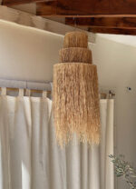 Waikiki Beach Lampshade – Natural Raffia Palm Leaf Tropical Pendant - Image 7