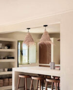 Moroccan Straw Lampshade Conical – Handwoven Palm Leaf Pendant Light - Image 5