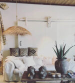 Moroccan Straw Lampshade – Natural Palm Leaf Parasol Pendant - Image 8