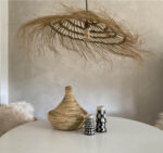 Casablanca Parasol Lampshade Ajouré – Handwoven Moroccan Esparto Grass Pendant - Image 9