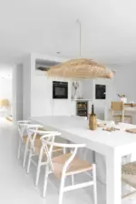 Moroccan Straw Lampshade – Natural Palm Leaf Parasol Pendant - Image 9