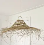 Casablanca Parasol Lampshade Ajouré – Handwoven Moroccan Esparto Grass Pendant - Image 8