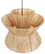 Serene Moroccan Raffia Pendant – Handwoven Natural Palm Leaf Boho Lampshade - Image 3