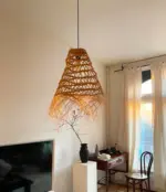 Casablanca Conical Lampshade Ajouré – Handwoven Moroccan Esparto Grass Pendant - Image 10