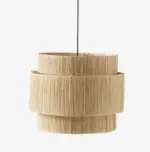 Moroccan Straw Art Pendant Light Raffia – Handwoven Natural Palm Leaf Lampshade - Image 6