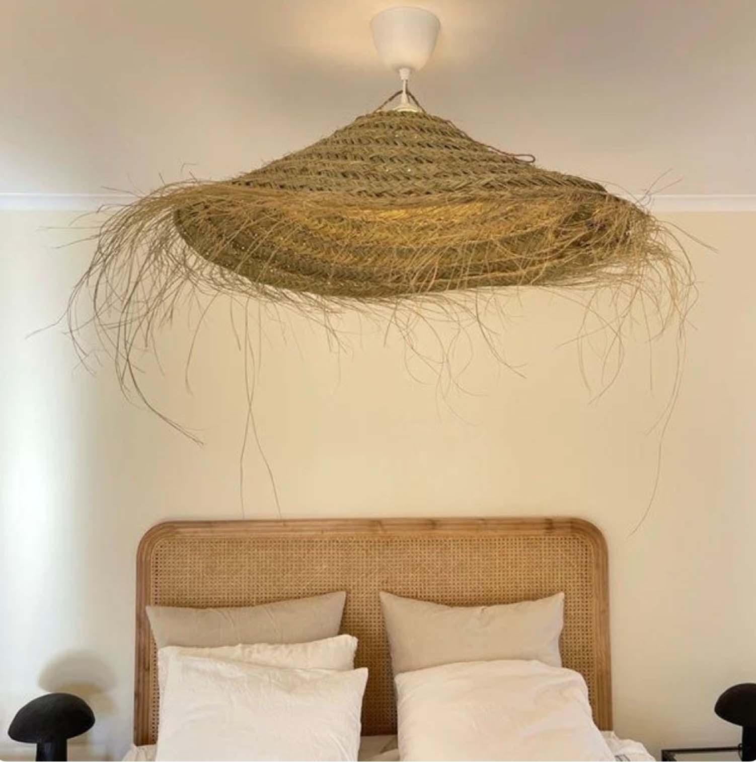 53314566 Casablanca Parasol Lampshade – Handwoven Moroccan Esparto Grass Pendant Light - Image 1