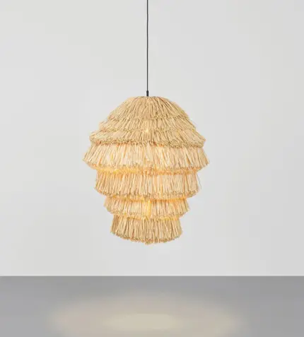 Cocoon Art Light – Sculptural Handwoven Palm Pendant Lamp