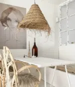 Casablanca Conical Lampshade – Handwoven Moroccan Pendant Light in Natural Alfa Fiber - Image 10