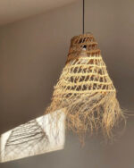 Casablanca Conical Lampshade Ajouré – Handwoven Moroccan Esparto Grass Pendant - Image 2