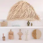 Moroccan Straw Lampshade Ball – Handwoven Palm Leaf Pendant Light