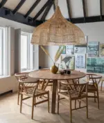 Royal Whipped Lampshade XXL – Handwoven Rattan Statement Pendant Light - Image 6