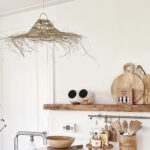 Casablanca Parasol Lampshade Ajouré – Handwoven Moroccan Esparto Grass Pendant