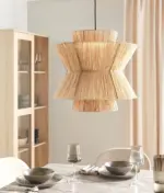 Serene Moroccan Raffia Pendant – Handwoven Natural Palm Leaf Boho Lampshade - Image 7