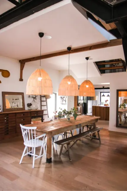 Moroccan Dunes Raffia Pendant – Handwoven Natural Raffia Desert-Inspired Lampshade