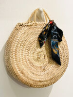 🎀 Round Basket Bag with Fabric Bow – Handmade & Stylish - Image 3